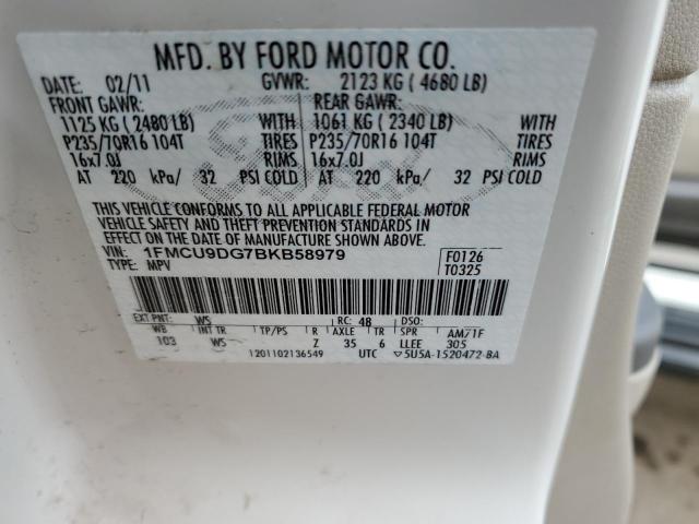 Photo 10 from auction – 2011 FORD ESCAPE XLT with VIN 1FMCU9DG7BKB58979