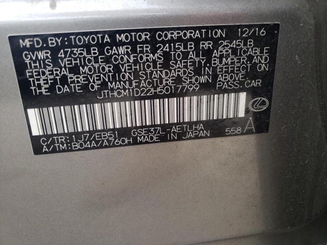 Photo 10 from auction – 2017 LEXUS IS 300 with VIN JTHCM1D22H5017799