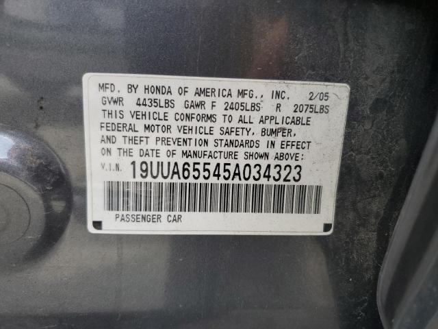 Photo 10 from auction – 2005 ACURA TL with VIN 19UUA65545A034323