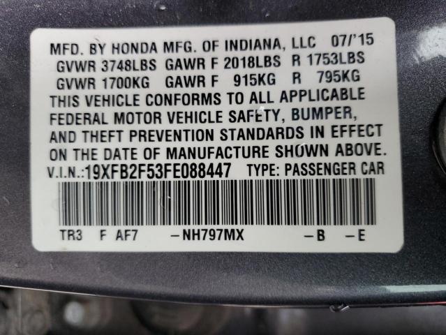 Photo 10 from auction – 2015 HONDA CIVIC LX with VIN 19XFB2F53FE088447