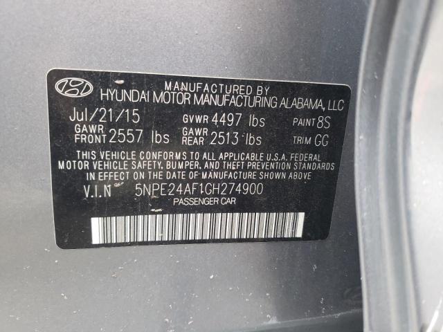 Photo 10 from auction – 2016 HYUNDAI SONATA SE with VIN 5NPE24AF1GH274900