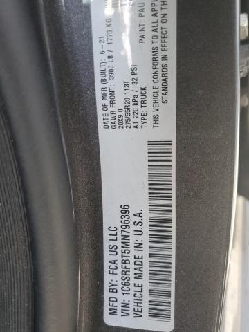 Photo 10 from auction – 2021 RAM 1500 BIG H with VIN 1C6SRFBT5MN796396