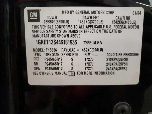 Photo 10 from auction – 2004 GMC ENVOY XUV with VIN 1GKET12S446181936