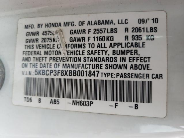 Zdjęcie 10 z aukcji – 2011 HONDA ACCORD z VIN 5KBCP3F8XBB001847