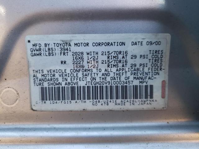 Photo 10 from auction – 2001 TOYOTA RAV4 with VIN JTEGH20V910003457