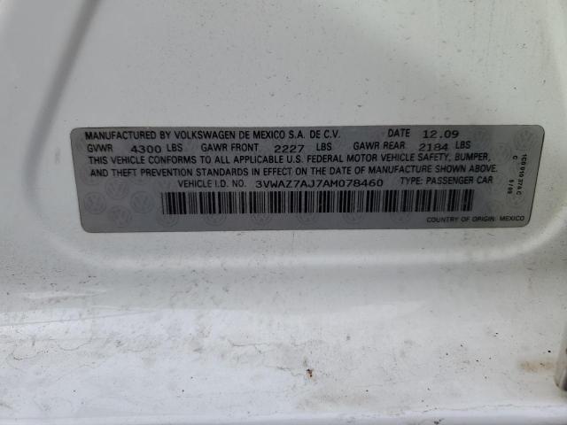 Photo 10 from auction – 2010 VOLKSWAGEN JETTA with VIN 3VWAZ7AJ7AM078460