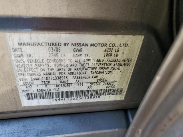 Photo 10 from auction – 2005 NISSAN ALTIMA with VIN 1N4AL11D25C338918
