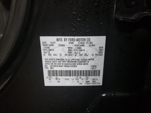 Photo 10 from auction – 2008 FORD EDGE LIMIT with VIN 2FMDK49C18BA15385