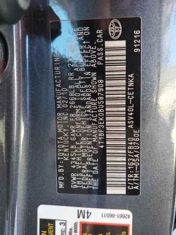 Photo 10 from auction – 2011 TOYOTA CAMRY BASE with VIN 4T1BF3EK0BU587908