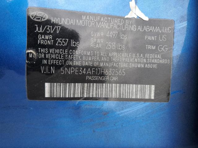 Photo 10 from auction – 2018 HYUNDAI SONATA SPO with VIN 5NPE34AF1JH632565