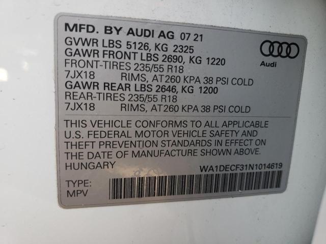 Photo 10 from auction – 2022 AUDI Q3 PREMIUM with VIN WA1DECF31N1014619