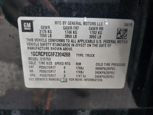 Photo 10 from auction – 2015 CHEVROLET SILVERADO with VIN 1GCRCPEC6FZ304268