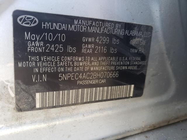 Фото 10 с аукциона – 2011 HYUNDAI SONATA SE с VIN 5NPEC4AC2BH070666