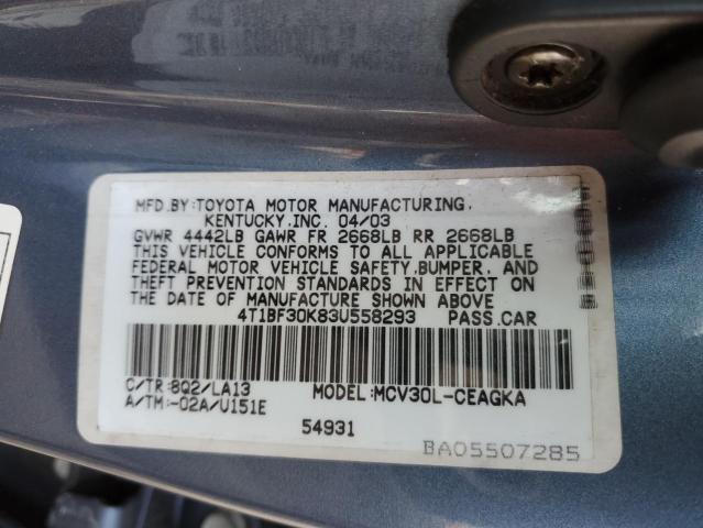 Photo 10 from auction – 2003 TOYOTA CAMRY LE with VIN 4T1BF30K83U558293