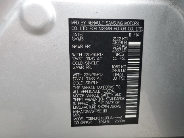 Photo 10 from auction – 2015 NISSAN ROGUE S with VIN KNMAT2MV6FP511113
