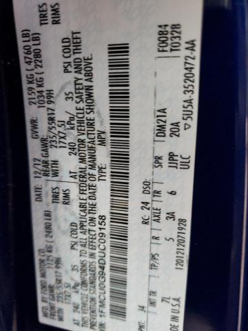 Photo 10 from auction – 2013 FORD ESCAPE SE with VIN 1FMCU0G94DUC09158