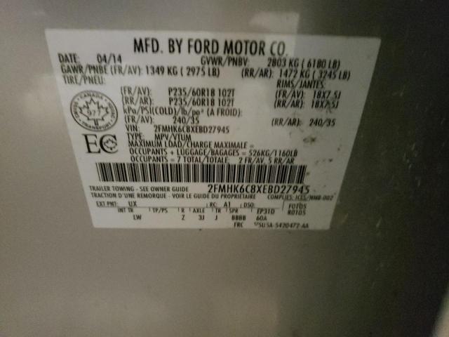 Photo 10 from auction – 2014 FORD FLEX SEL with VIN 2FMHK6C8XEBD27945