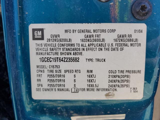 Photo 10 from auction – 2004 CHEVROLET SILVERADO with VIN 1GCEC19T64Z235682