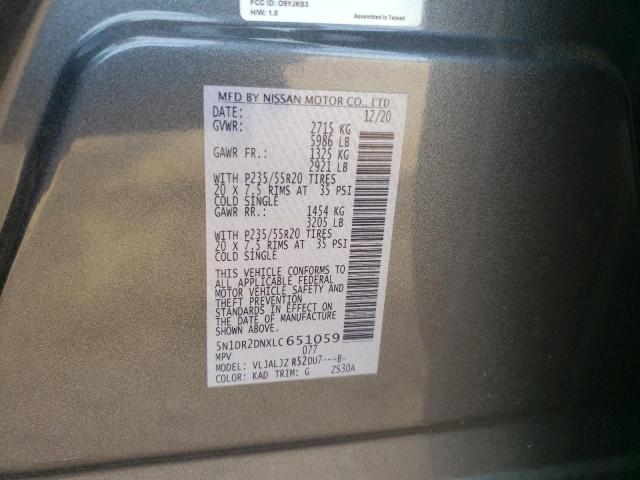 Photo 10 from auction – 2020 NISSAN PATHFINDER with VIN 5N1DR2DNXLC651059