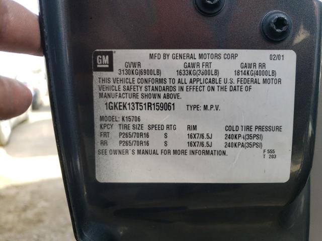 Photo 10 from auction – 2001 GMC YUKON with VIN 1GKEK13T51R159061