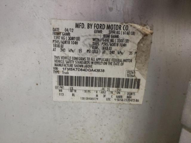 Photo 10 from auction – 2013 FORD EXPLORER X with VIN 1FM5K7D84DGA43838