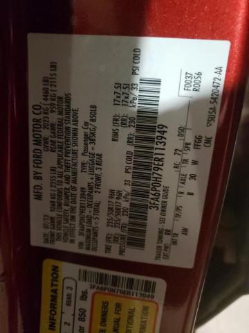 Photo 10 from auction – 2014 FORD FUSION SE with VIN 3FA6P0H79ER113949