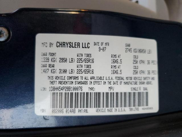 Photo 10 from auction – 2008 DODGE GRAND CARA with VIN 1D8HN54P28B100076
