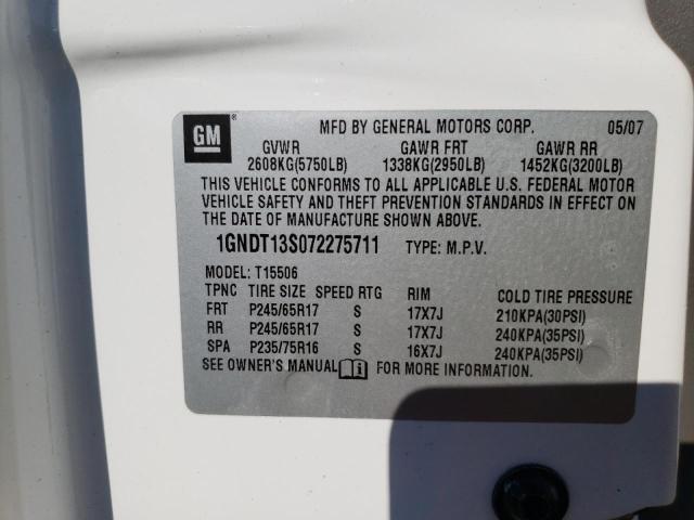Photo 10 from auction – 2007 CHEVROLET TRAILBLAZE with VIN 1GNDT13S072275711