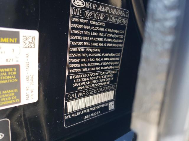 Photo 10 from auction – 2022 LAND ROVER RANGE ROVE with VIN SALWR2SE6NA204042