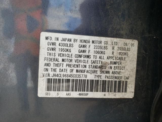 Photo 10 from auction – 2005 ACURA TSX with VIN JH4CL96845C035778