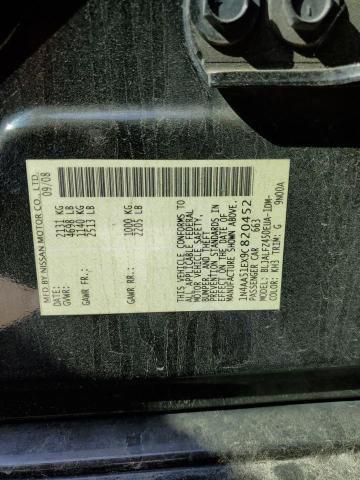 Photo 10 from auction – 2009 NISSAN MAXIMA S with VIN 1N4AA51EX9C820452