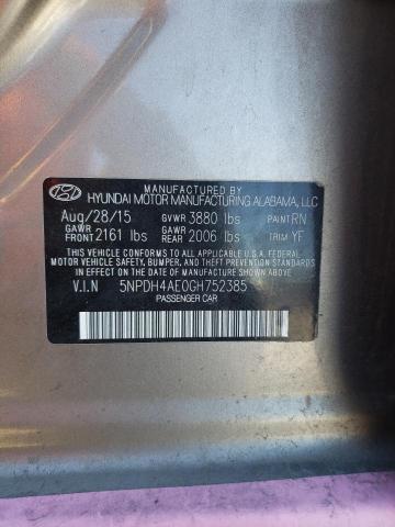 Photo 10 from auction – 2016 HYUNDAI ELANTRA SE with VIN 5NPDH4AE0GH752385