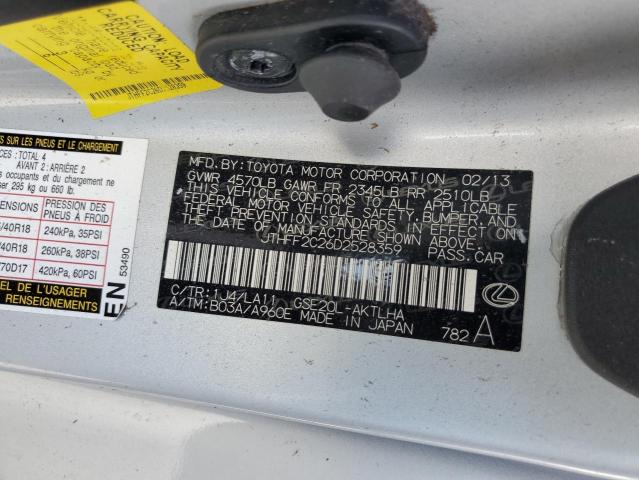 Photo 10 from auction – 2013 LEXUS IS 250 with VIN JTHFF2C26D2528359