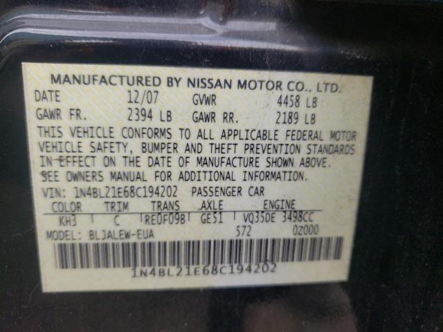 Photo 10 from auction – 2008 NISSAN ALTIMA 3.5 with VIN 1N4BL21E68C194202