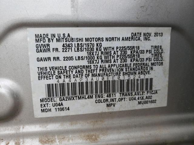 Photo 10 from auction – 2014 MITSUBISHI OUTLANDER with VIN 4A4AP3AU0EE015247