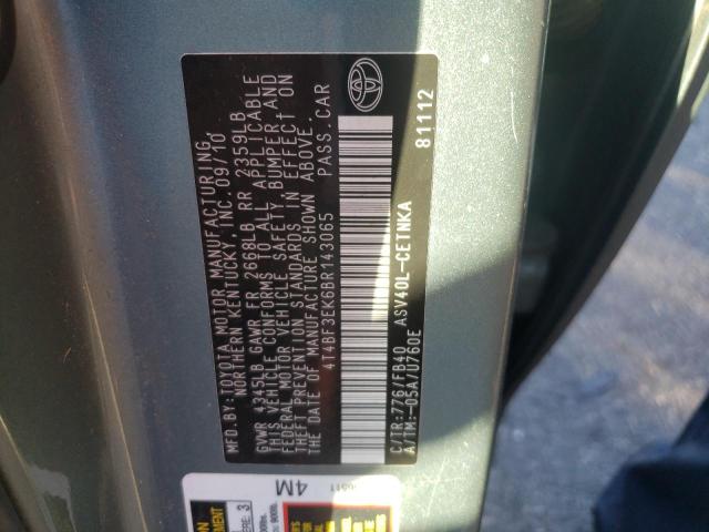 Photo 10 from auction – 2011 TOYOTA CAMRY BASE with VIN 4T4BF3EK6BR143065