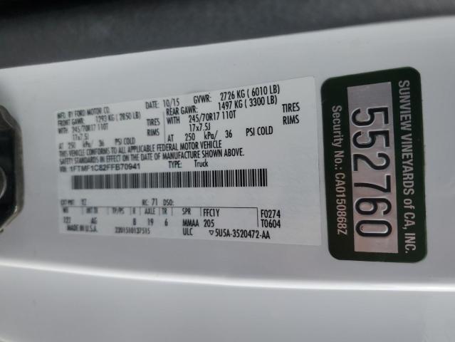 Photo 10 from auction – 2015 FORD F150 with VIN 1FTMF1C82FFB70941