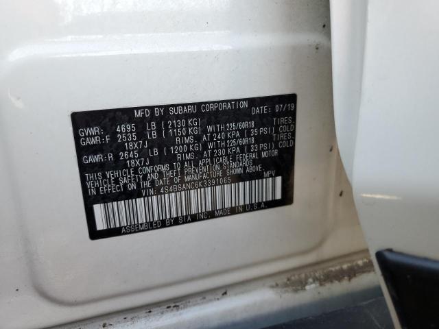 Photo 10 from auction – 2019 SUBARU OUTBACK 2. with VIN 4S4BSANC6K3391065