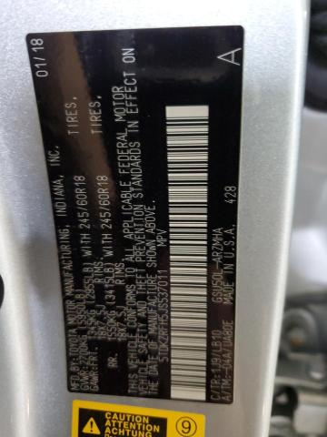 Photo 10 from auction – 2018 TOYOTA HIGHLANDER with VIN 5TDKZRFH5JS537011