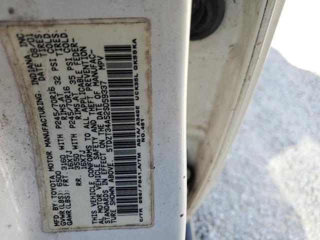 Photo 10 from auction – 2002 TOYOTA SEQUOIA SR with VIN 5TDZT34A52S059337