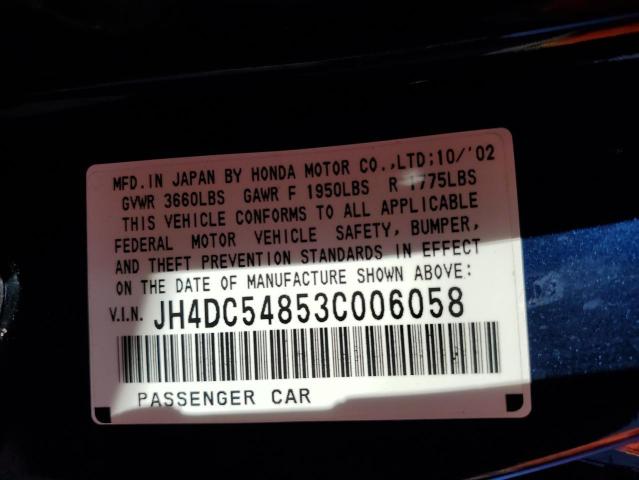 Photo 10 from auction – 2003 ACURA RSX with VIN JH4DC54853C006058