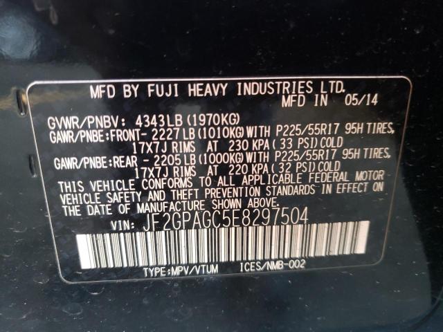 Photo 10 from auction – 2014 SUBARU XV CROSSTR with VIN JF2GPAGC5E8297504