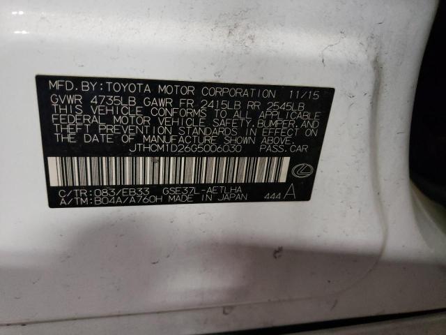 Photo 10 from auction – 2016 LEXUS IS 300 with VIN JTHCM1D26G5006030