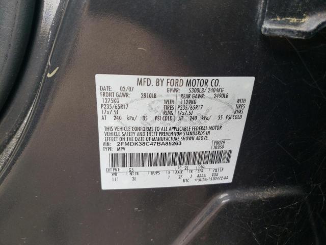 Photo 10 from auction – 2007 FORD EDGE SEL with VIN 2FMDK38C47BA85263
