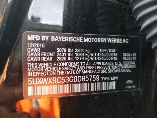 Photo 10 from auction – 2016 BMW X3 XDRIVE2 with VIN 5UXWX9C53G0D85759