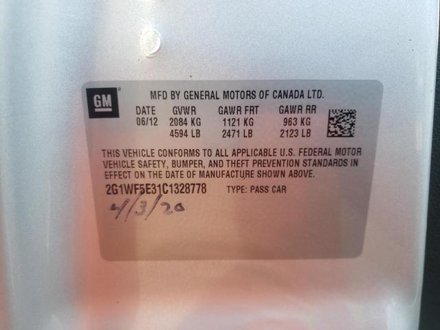 Photo 10 from auction – 2012 CHEVROLET IMPALA LS with VIN 2G1WF5E31C1328778