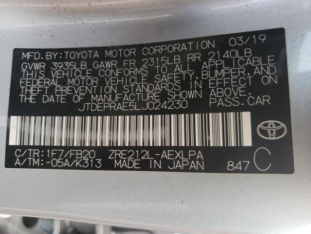Photo 10 from auction – 2020 TOYOTA COROLLA LE with VIN JTDEPRAE5LJ024230