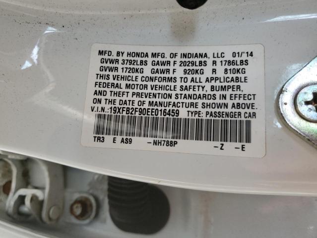 Photo 10 from auction – 2014 HONDA CIVIC EXL with VIN 19XFB2F90EE016459
