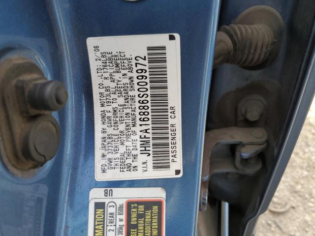 Photo 10 from auction – 2006 HONDA CIVIC EX with VIN JHMFA16886S009972