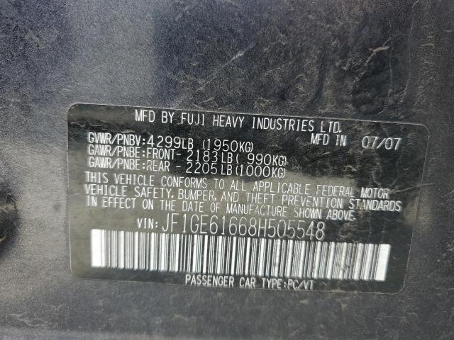 Photo 10 from auction – 2008 SUBARU IMPREZA 2. with VIN JF1GE61668H505548